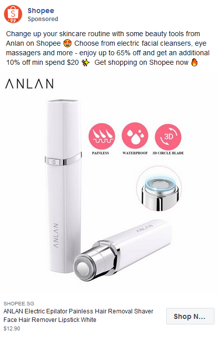 Social media post from Shopee
