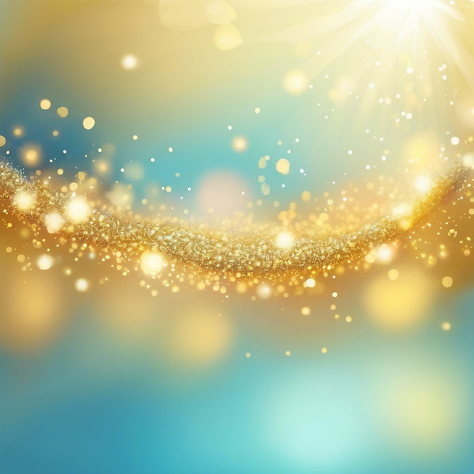 soft warm glow, with sunlight shimmers, gold sparkles, background, blurred, Blue, light bl