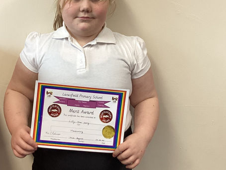 Well done to Blue Class Merit award children