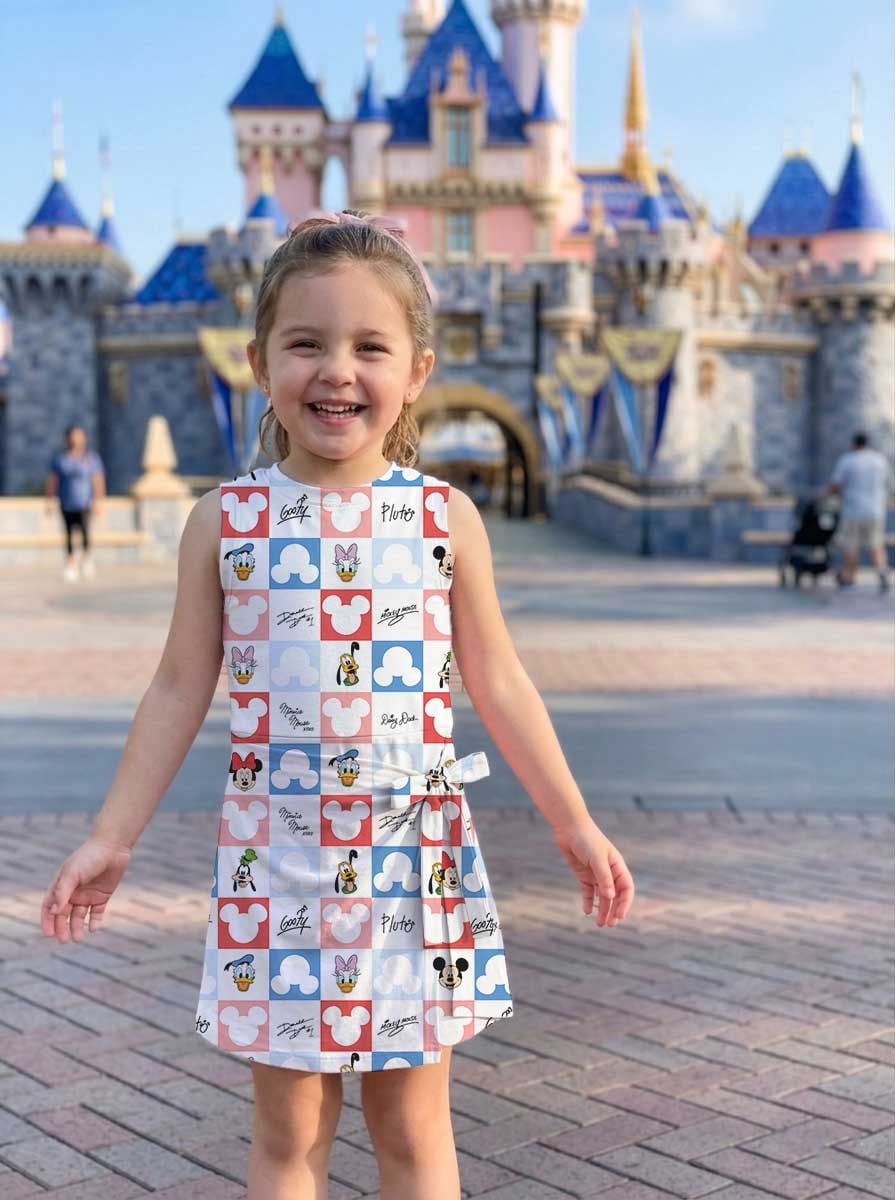 Thumbnail: Girls Mouse Friends 4th Of July Patriotic Family Matching Tennis Dress Skirt Set