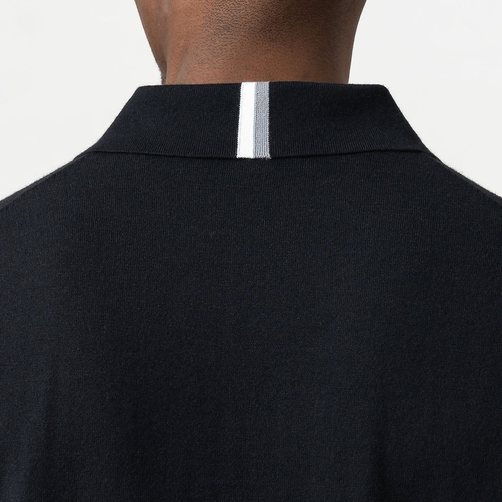 Thumbnail: Rhoback Harbor Stretch Sweater Polo Performance Polo - Midnight Black