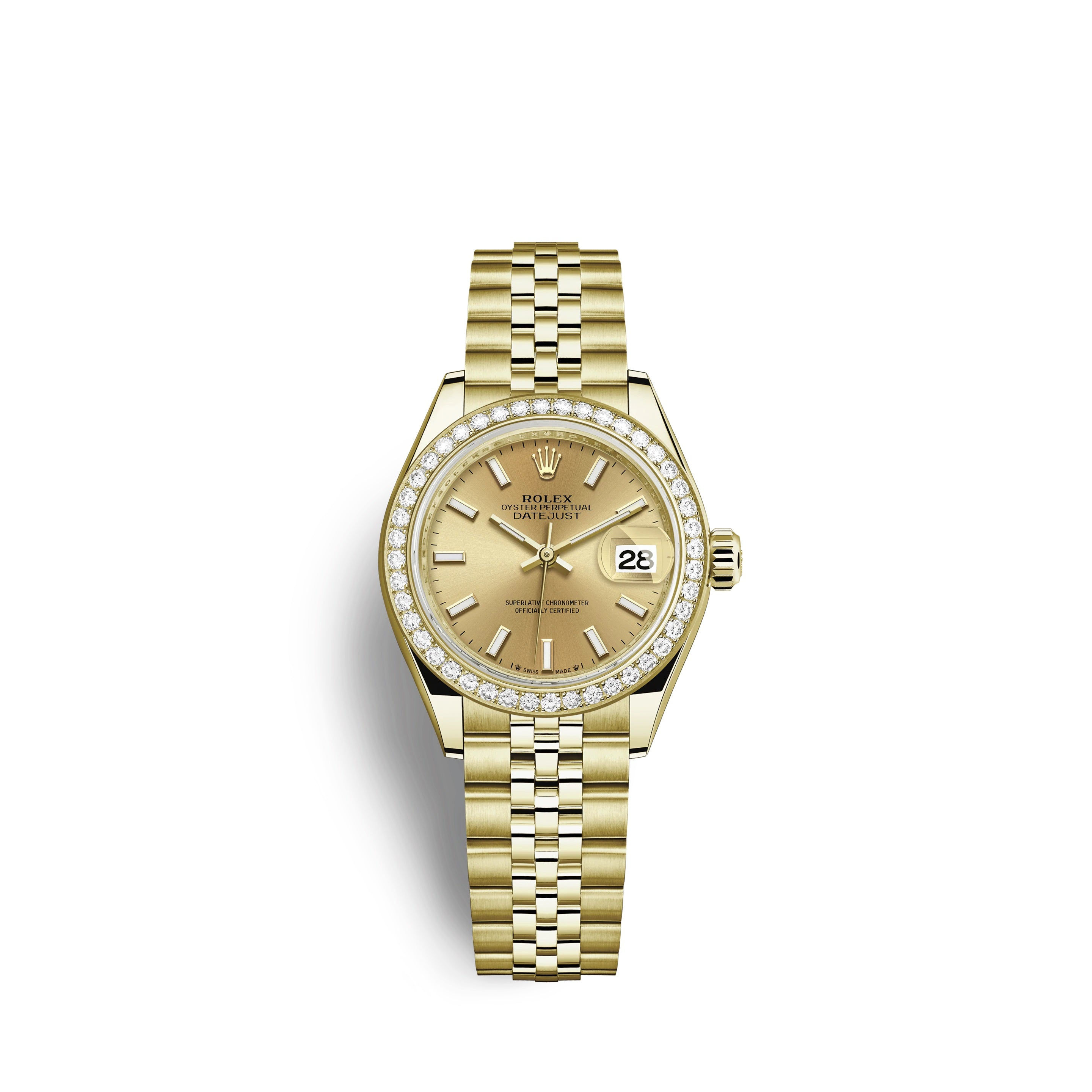 Rolex Lady-Datejust 28, 18kt Yellow Gold and diamonds Ref# 279138RBR-0013