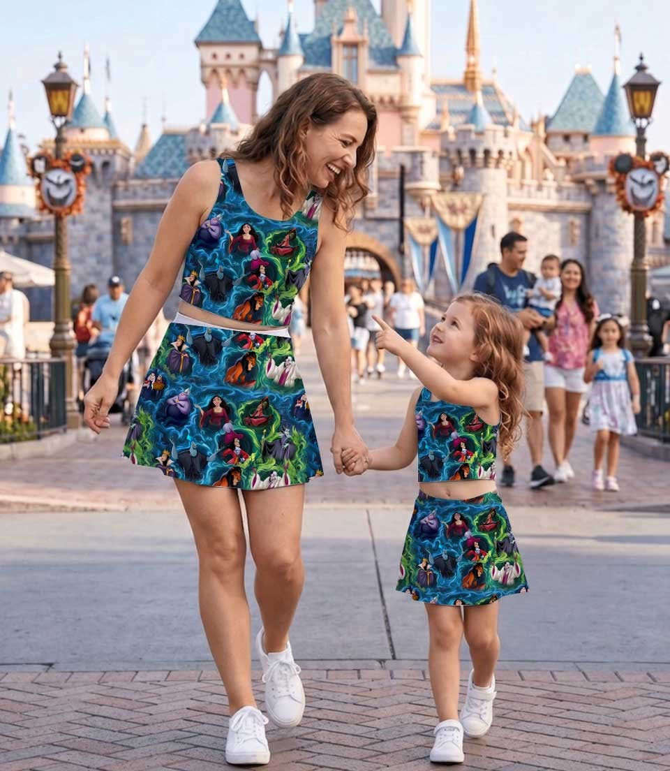 Thumbnail: Villains Halloween Theme Park Family Vacation Outfit, Mom and Me Dress Set