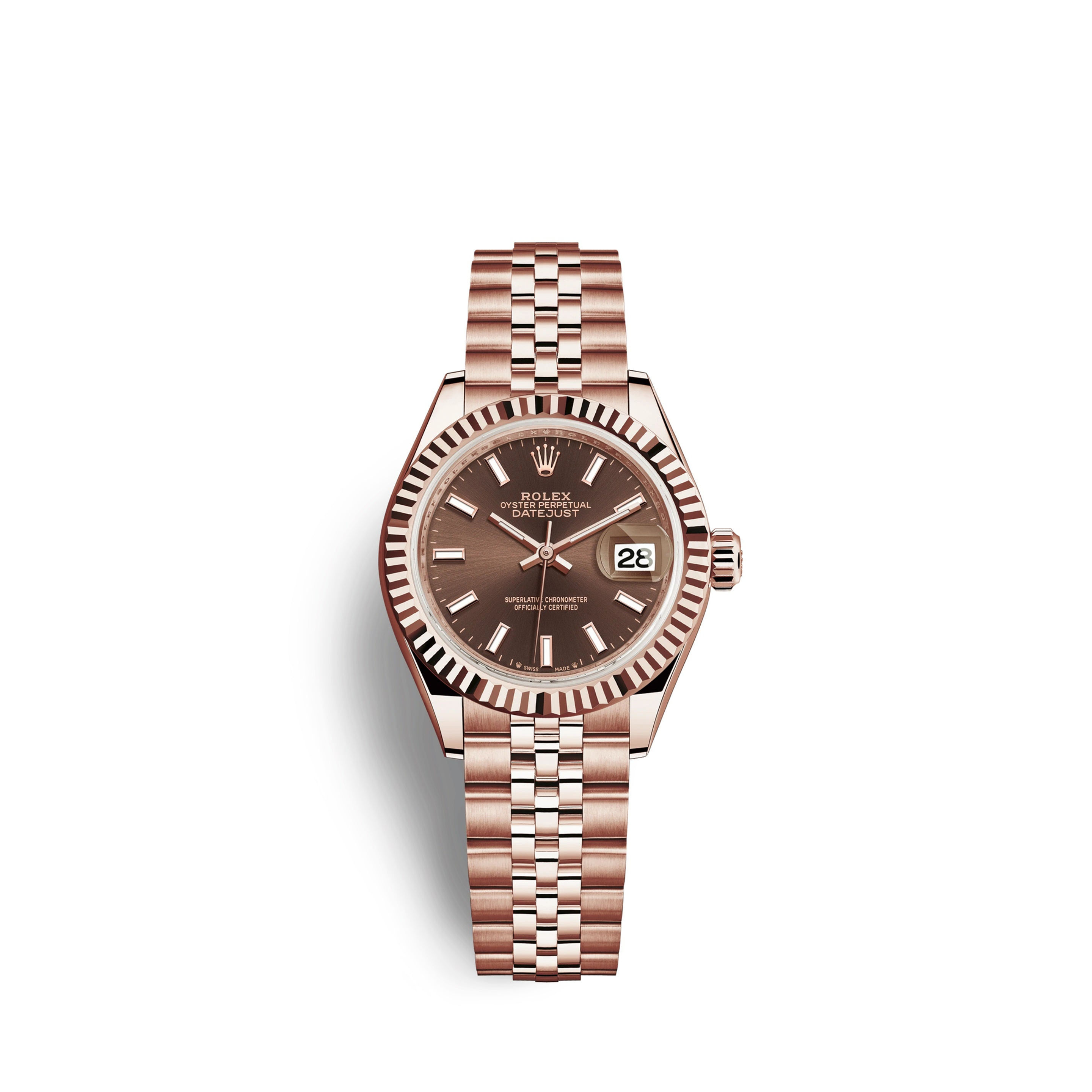 Rolex Lady-Datejust 28, 18k Everose Gold Ref# 279175-0008