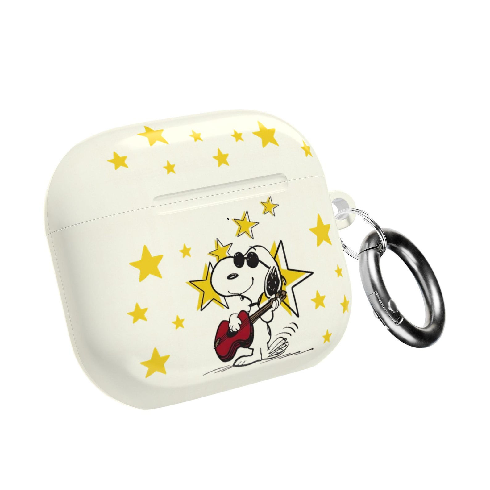 Snoopy Playing Guitar AirPod Case | Yellow Star Pattern