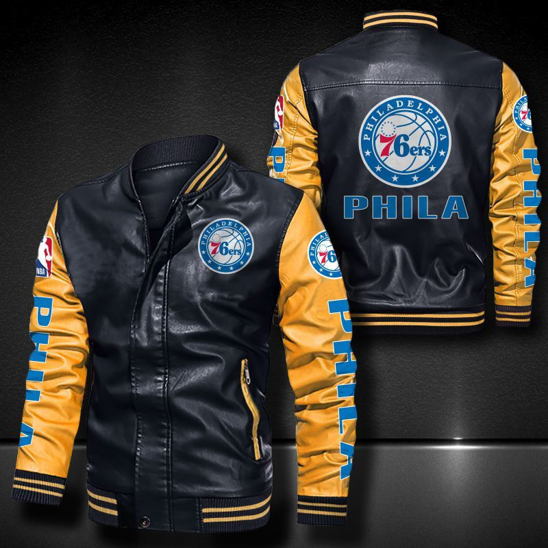 Thumbnail: Philadelphia ers Leather Varsity Jacket Bomber Coat