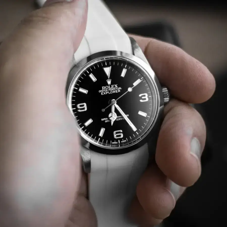 Thumbnail: Rolex Explorer I White Rubber Strap