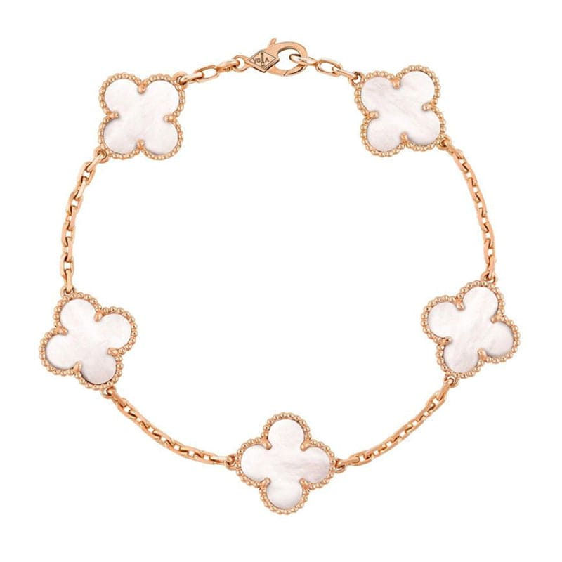 Thumbnail: Vintage Alhambra Five Motifs Mother of Pearl Bracelet