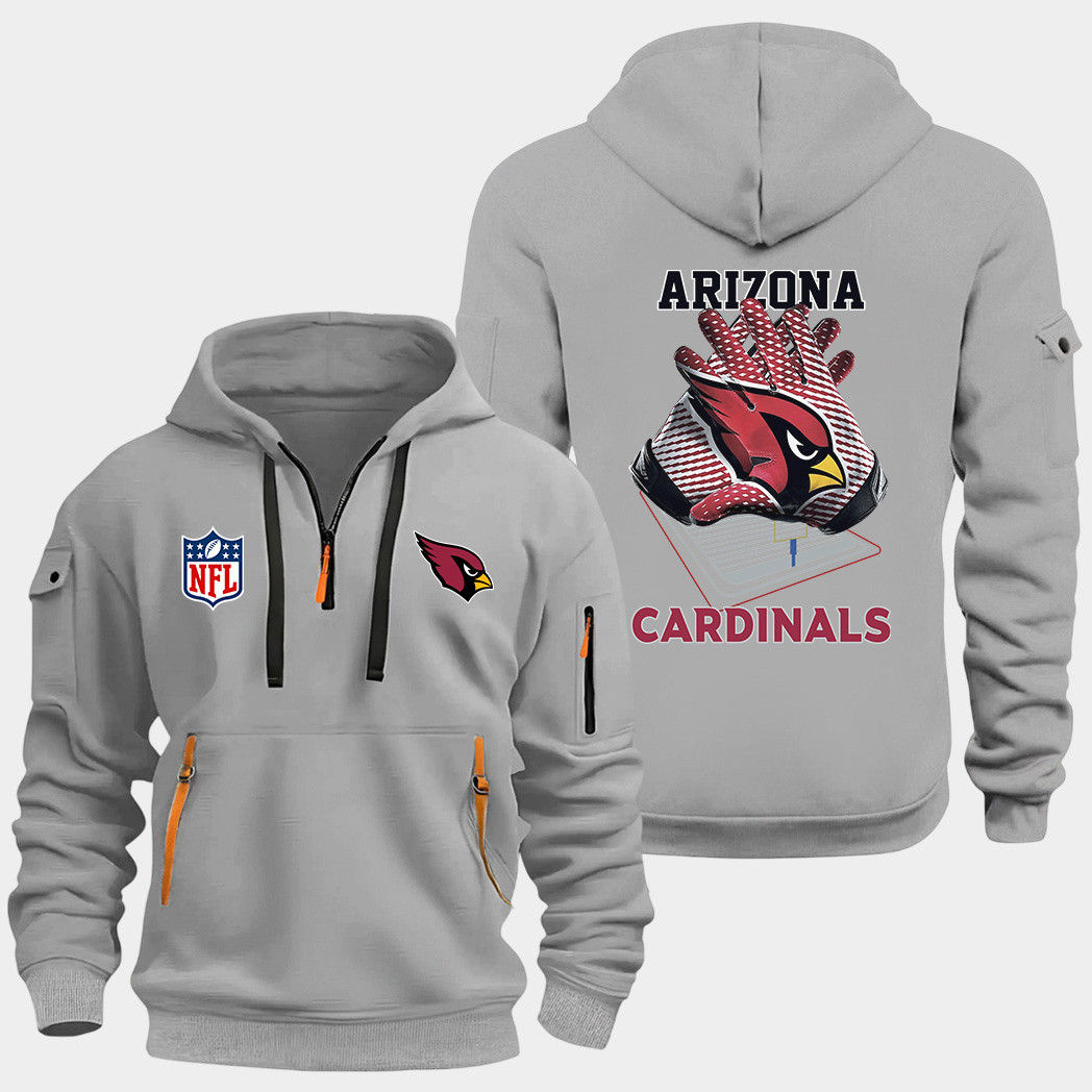 Arizona Cardinals Grey Quarter Zip Hoodie