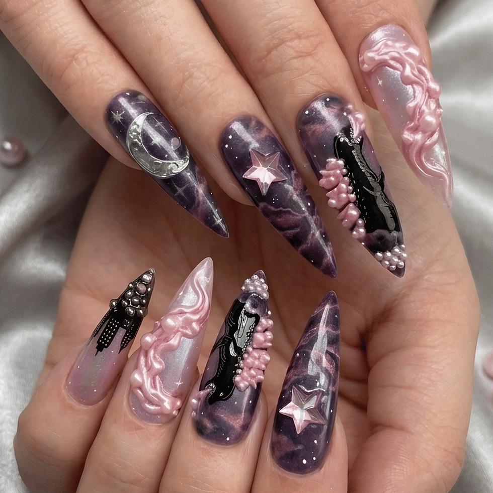 Thumbnail: press on nails, custom press on nails, fake nails, Nails Art