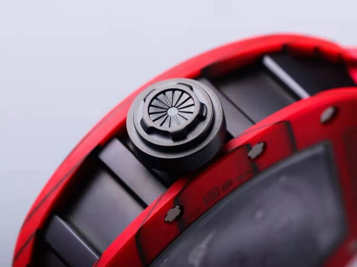 Thumbnail: Richard Mille RM 52-01 Skull Red Bezel Red Rubber Strap JB Tourbillon 1