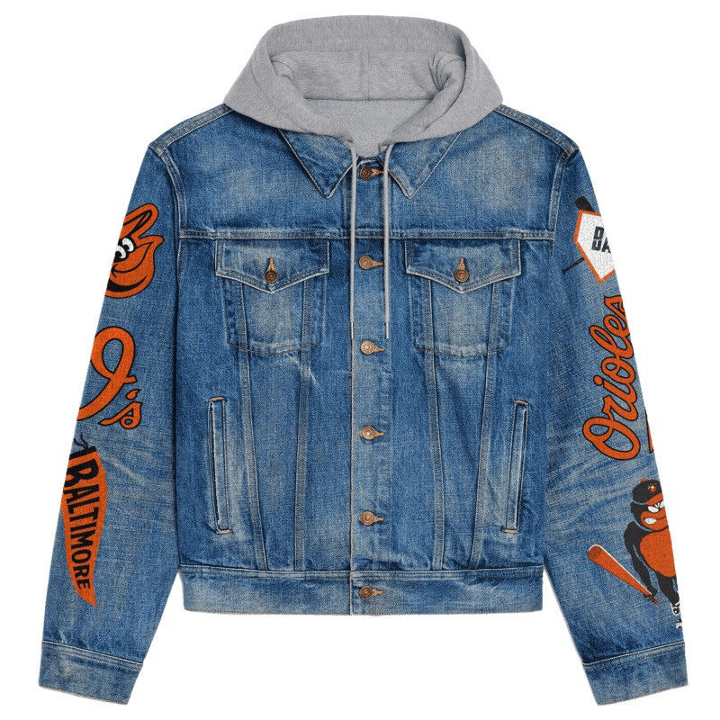 Thumbnail: Baltimore Orioles MLB Team Logo& Motto v3 3D Denim Jacket