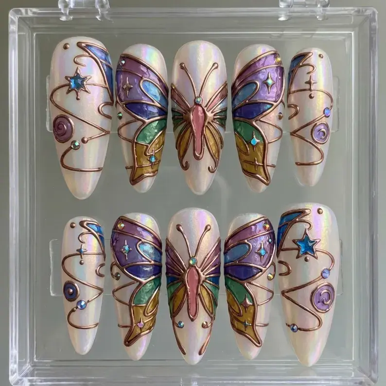 press on nails, custom press on nails, fake nails, Nails Art