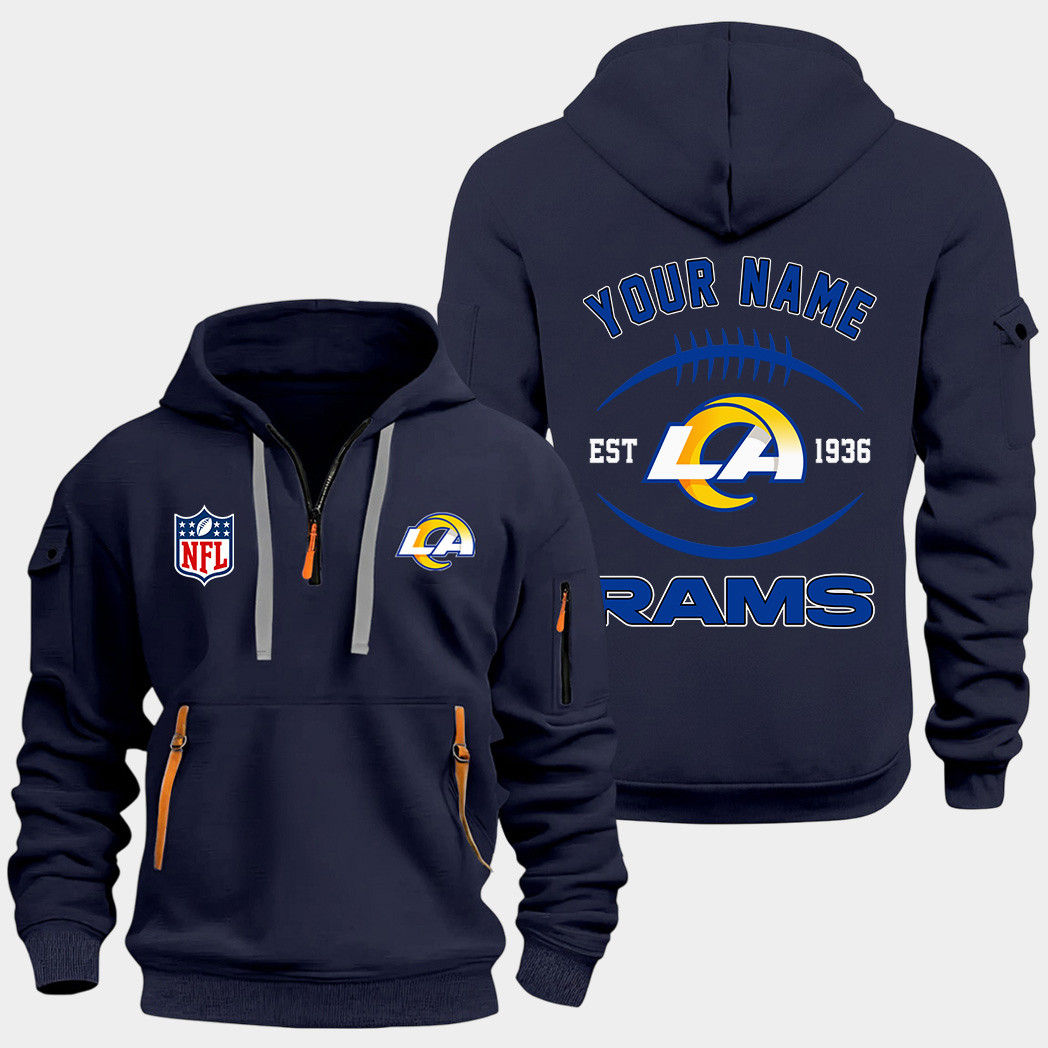 Los Angeles Rams Navy Quarter Zip Hoodie