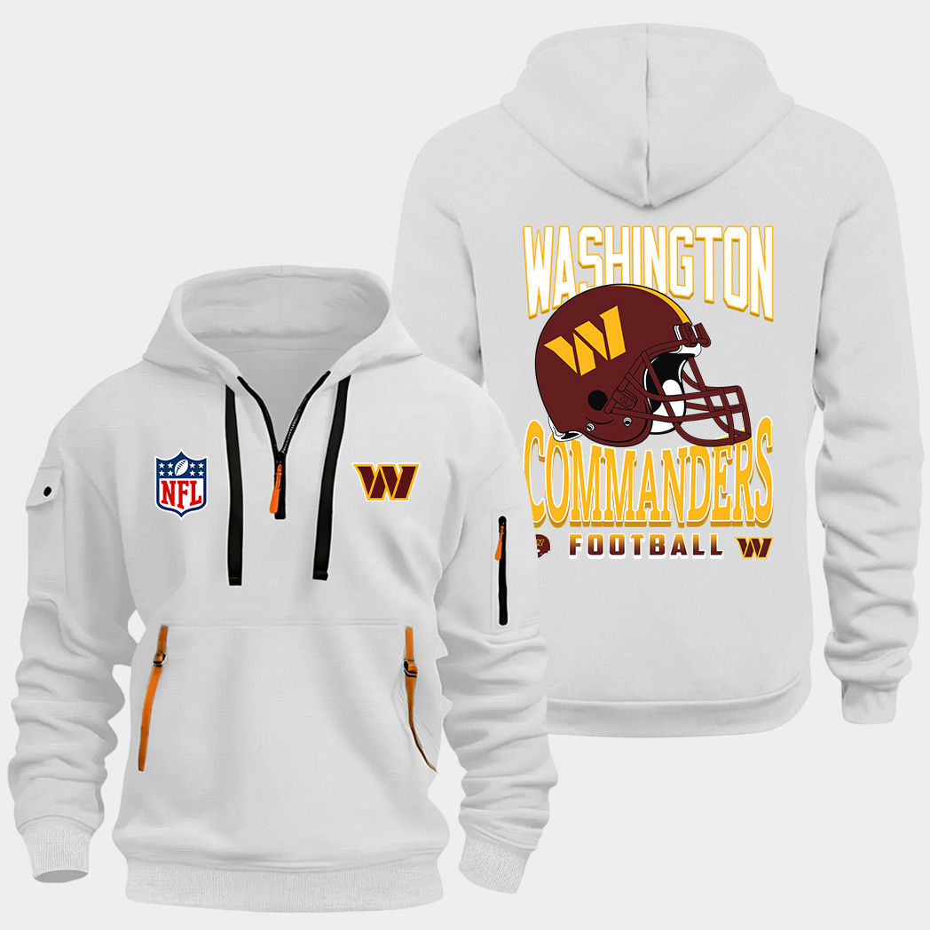 Washington Commanders White Quarter Zip Hoodie