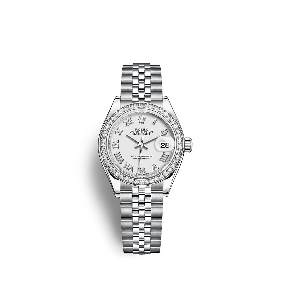Thumbnail: Rolex Lady-Datejust 28, Oystersteel and 18k White Gold Ref# 279384RBR-0019
