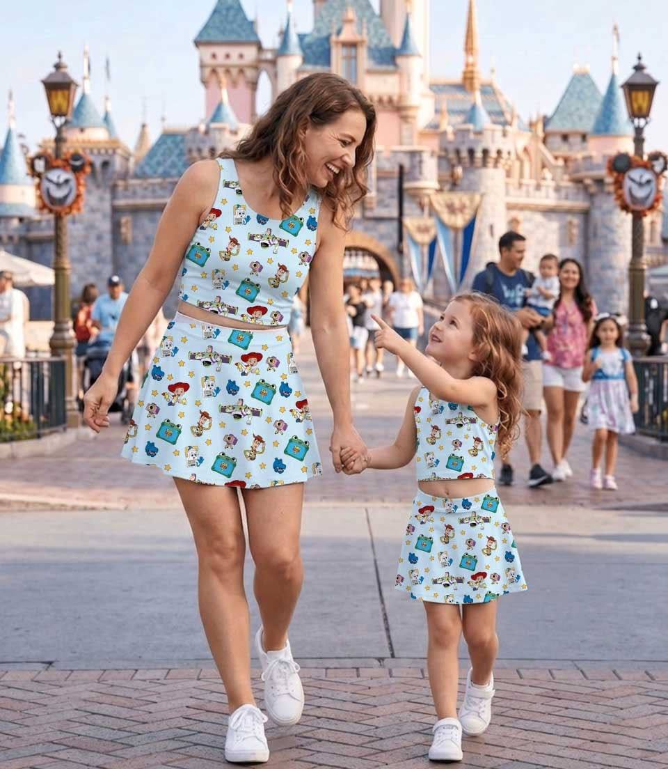 Thumbnail: Pixar Toy Story Buzz Jessie and Aliens Family Theme Park, Mom and Me Dress Set