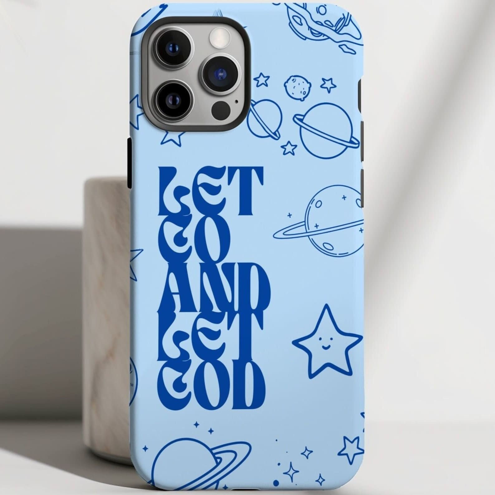Let Go and Let God Christian Bible Verse Phone Case, Religious Scripture Gift, C