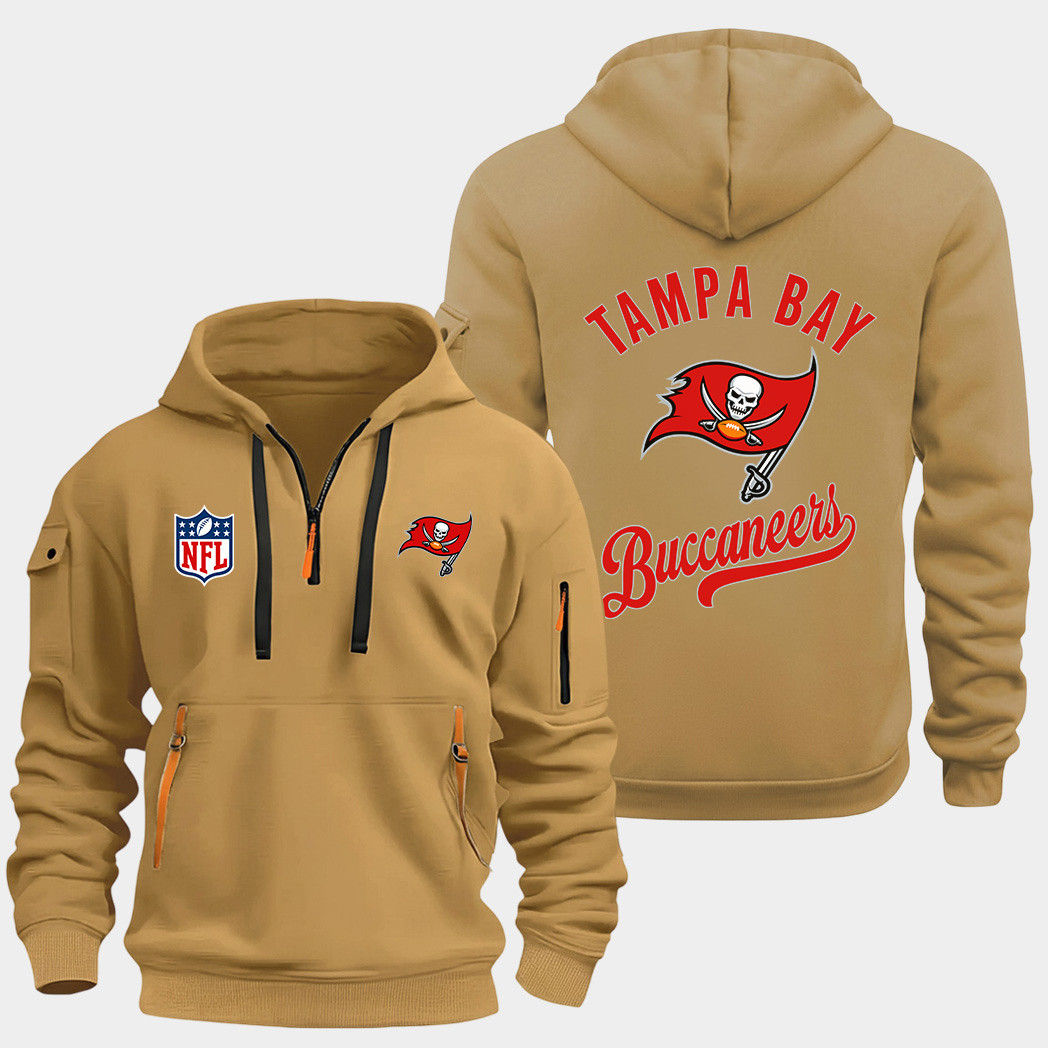 Tampa Bay Buccaneers Gold Quarter Zip Hoodie