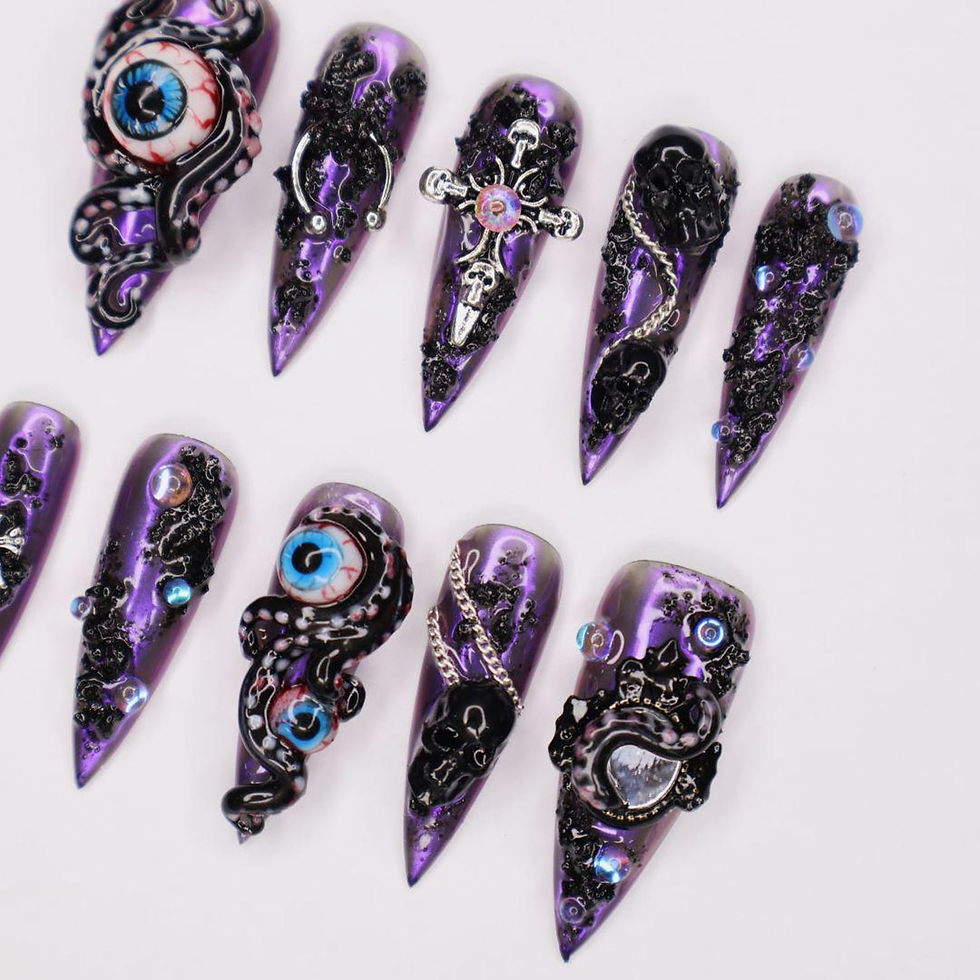 Thumbnail: press on nails, custom nails, fake nails, Nails Art, custom nail, Gift for her