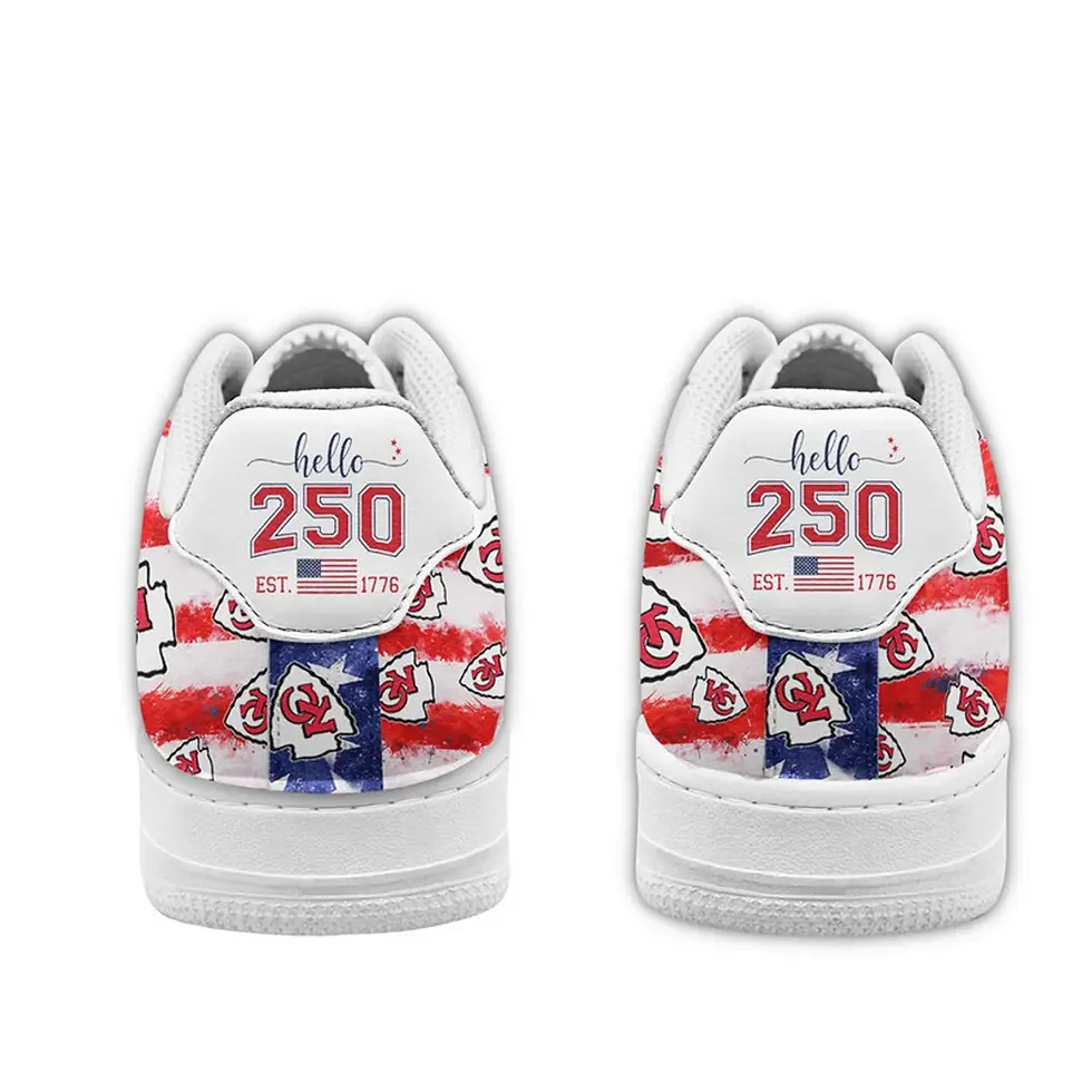 Thumbnail: Kansas City Chiefs Premium NFL 250 Years Of America Custom Air Force 1 Sneakers