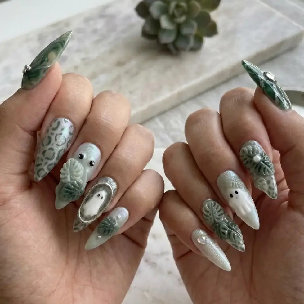 Thumbnail: press on nails, custom press on nails, fake nails, Nails Art