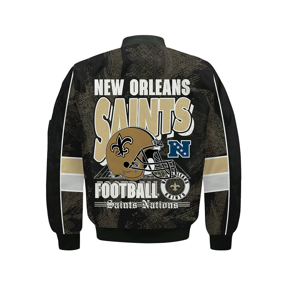 Thumbnail: New Orleans Saints Football Team 2024 - 25 Cheering Symbols Bomber Jacket
