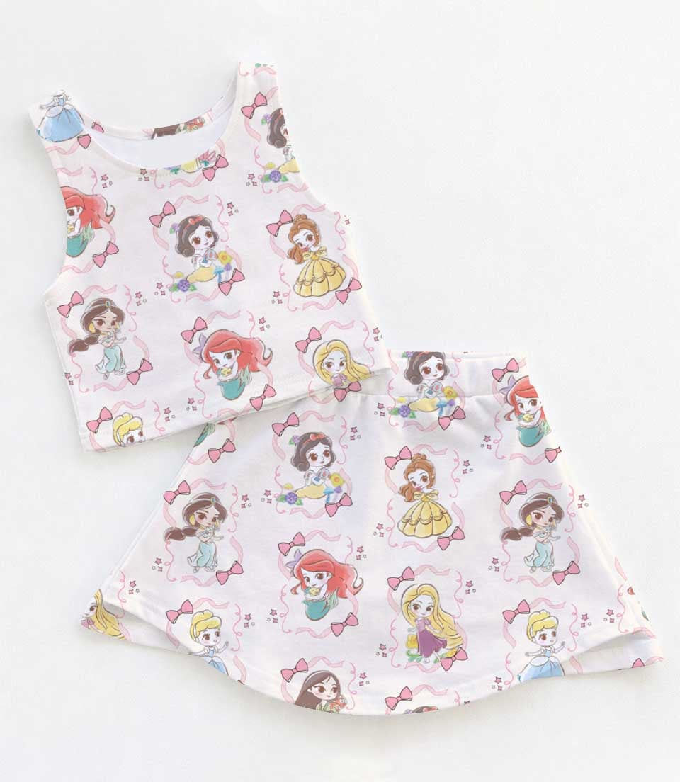Women’s Princesses, Family Matching Athletic Dress and Skort Outfit