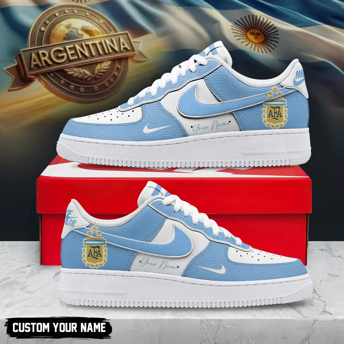 Argentina Premium WC26 Custom Custom Air Force 1 - Air Jordan 1 Shoes Sneaker