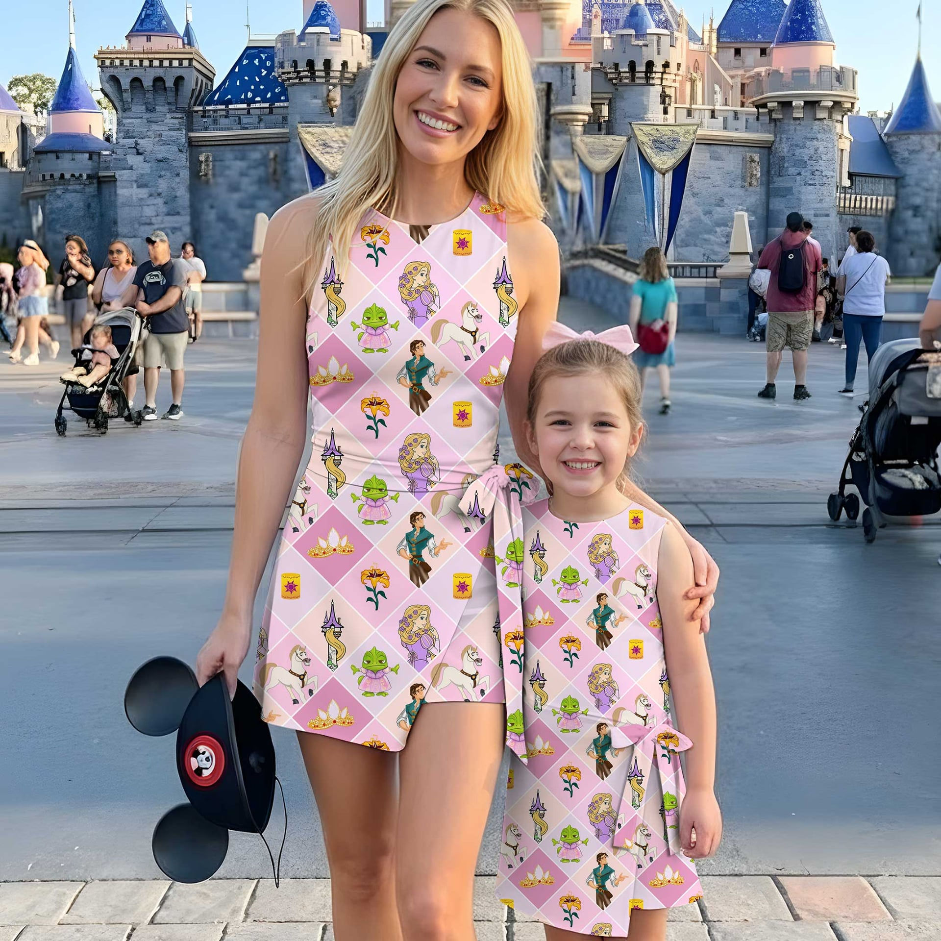 Girls Rapunzel Princess Outfit, Family Matching Tennis Dress Skirt