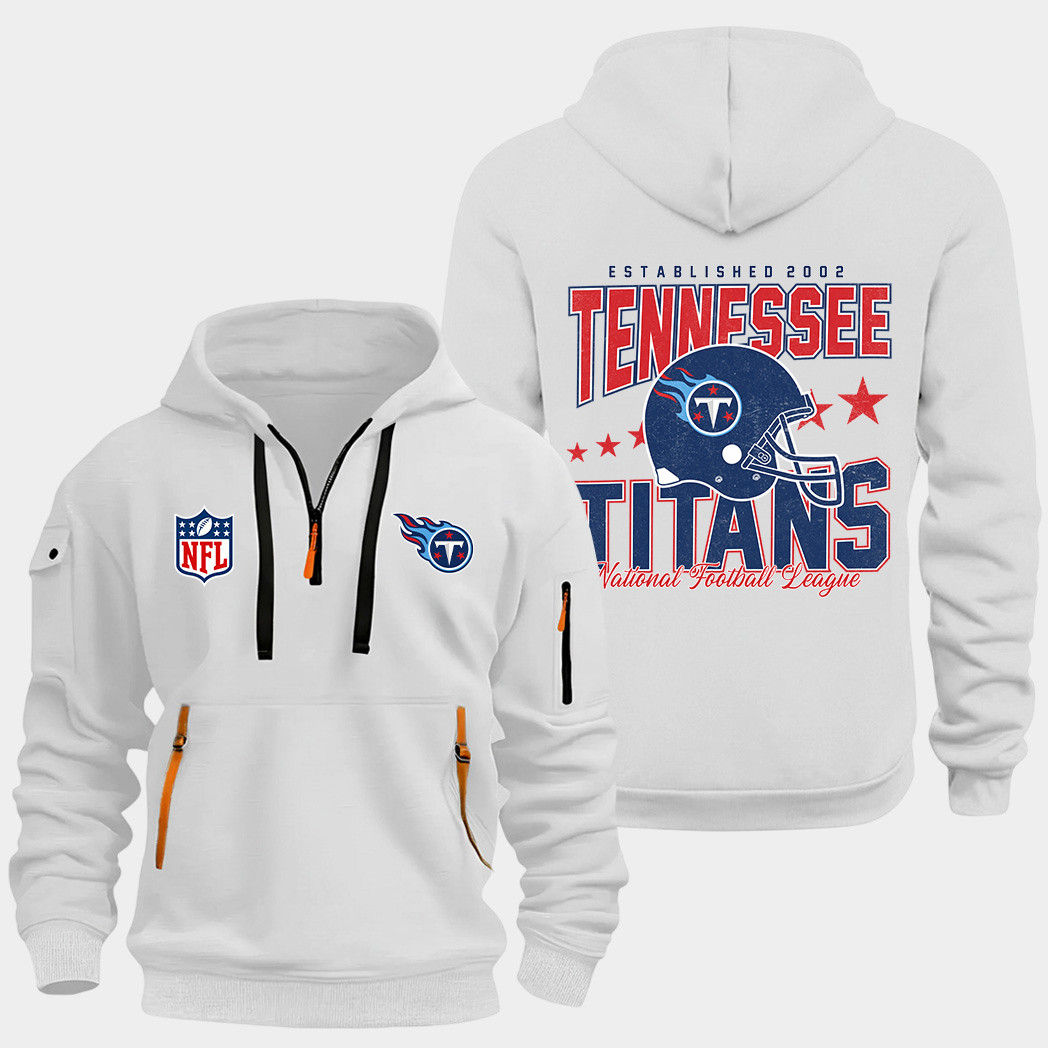 Tennessee Titans White Quarter Zip Hoodie