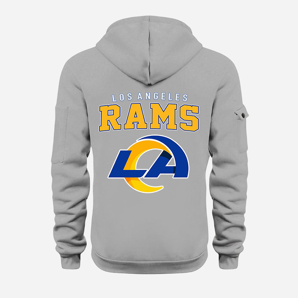 Thumbnail: Los Angeles Rams Grey Quarter Zip Hoodie