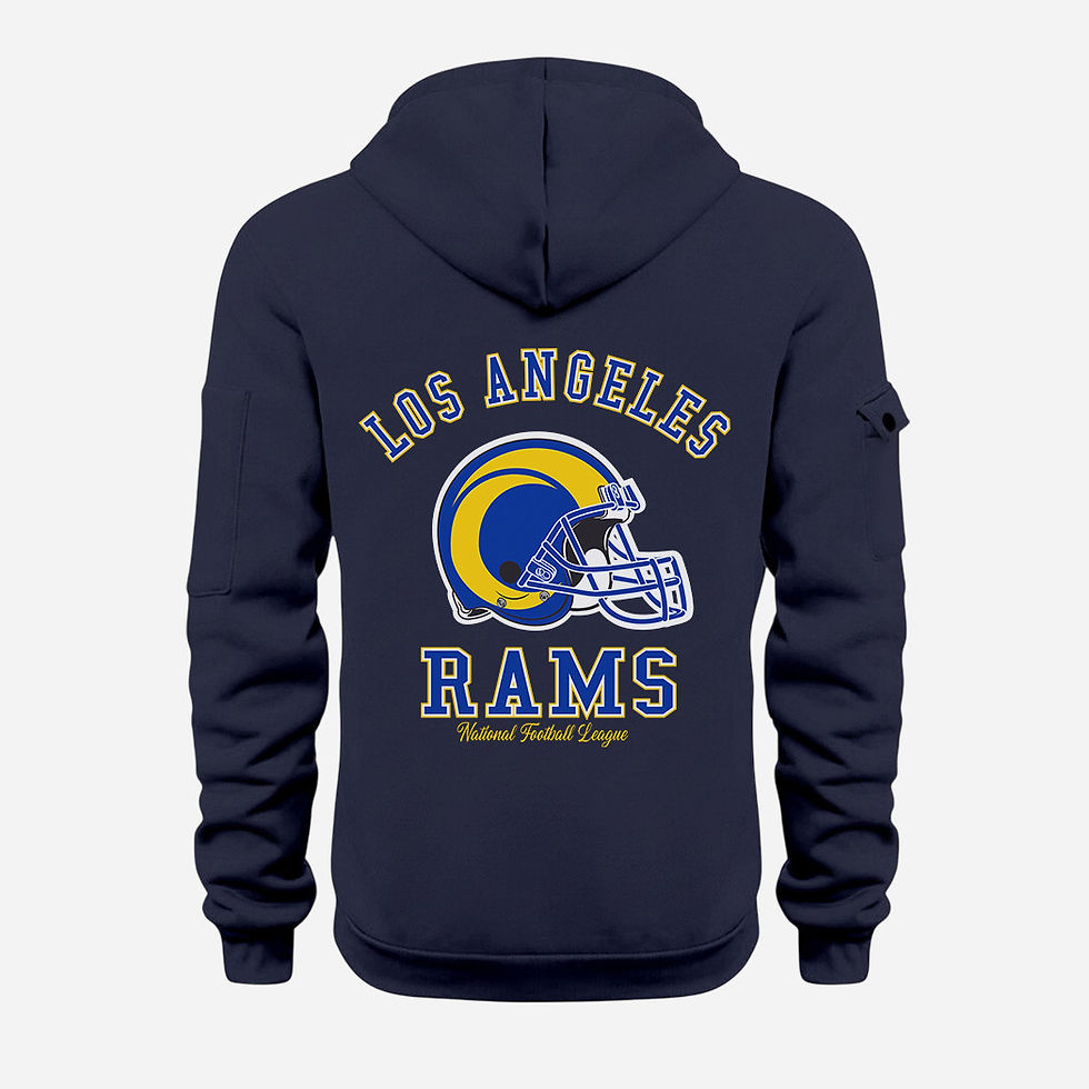 Thumbnail: Los Angeles Rams Navy Quarter Zip Hoodie