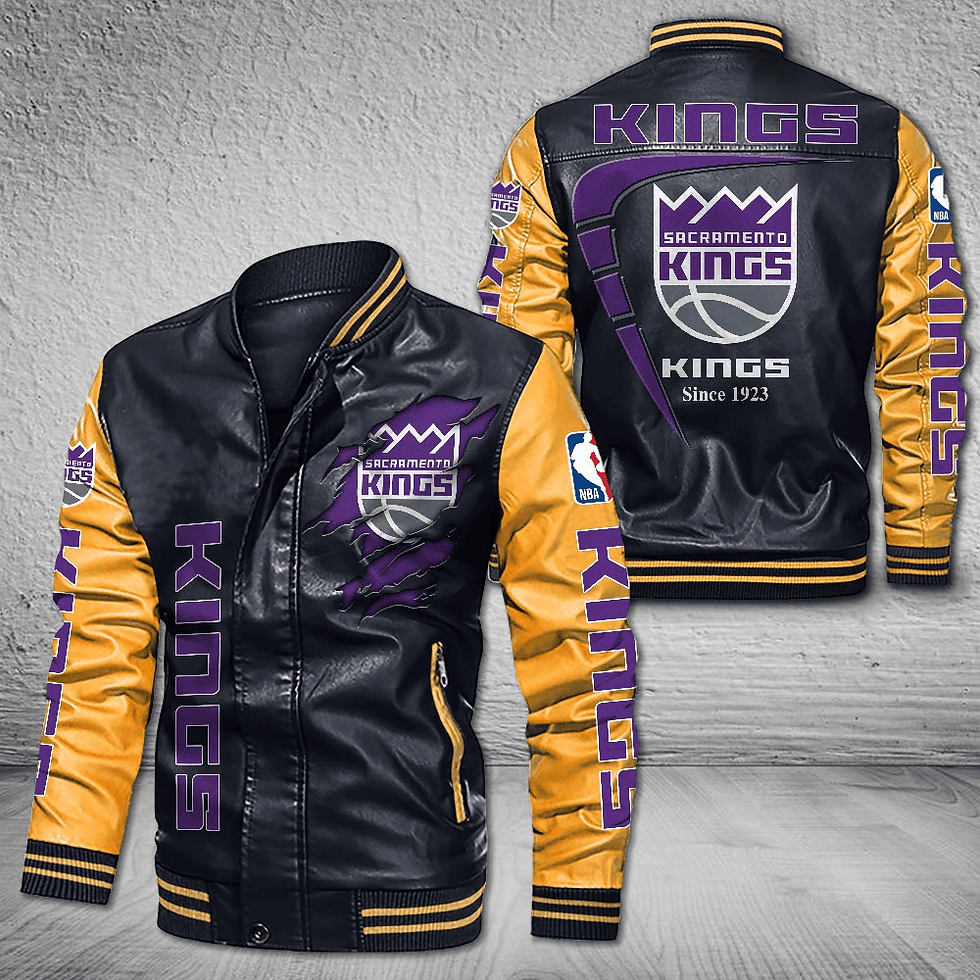Thumbnail: Sacramento Kings Leather Varsity Jacket