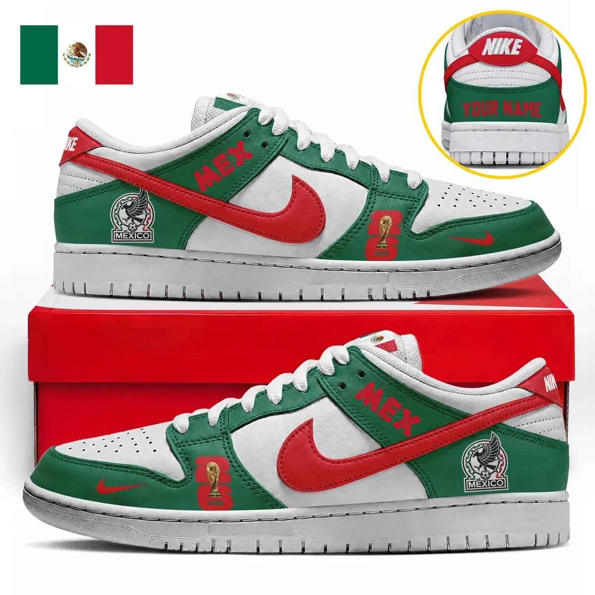 Mexico Premium WC26 Dunk Low Shoes
