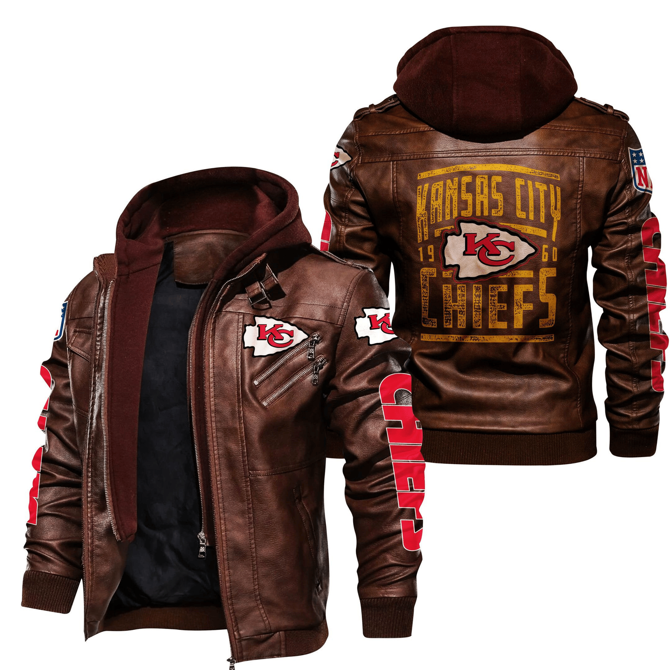 Kansas City Chiefs Block Leather Jacket