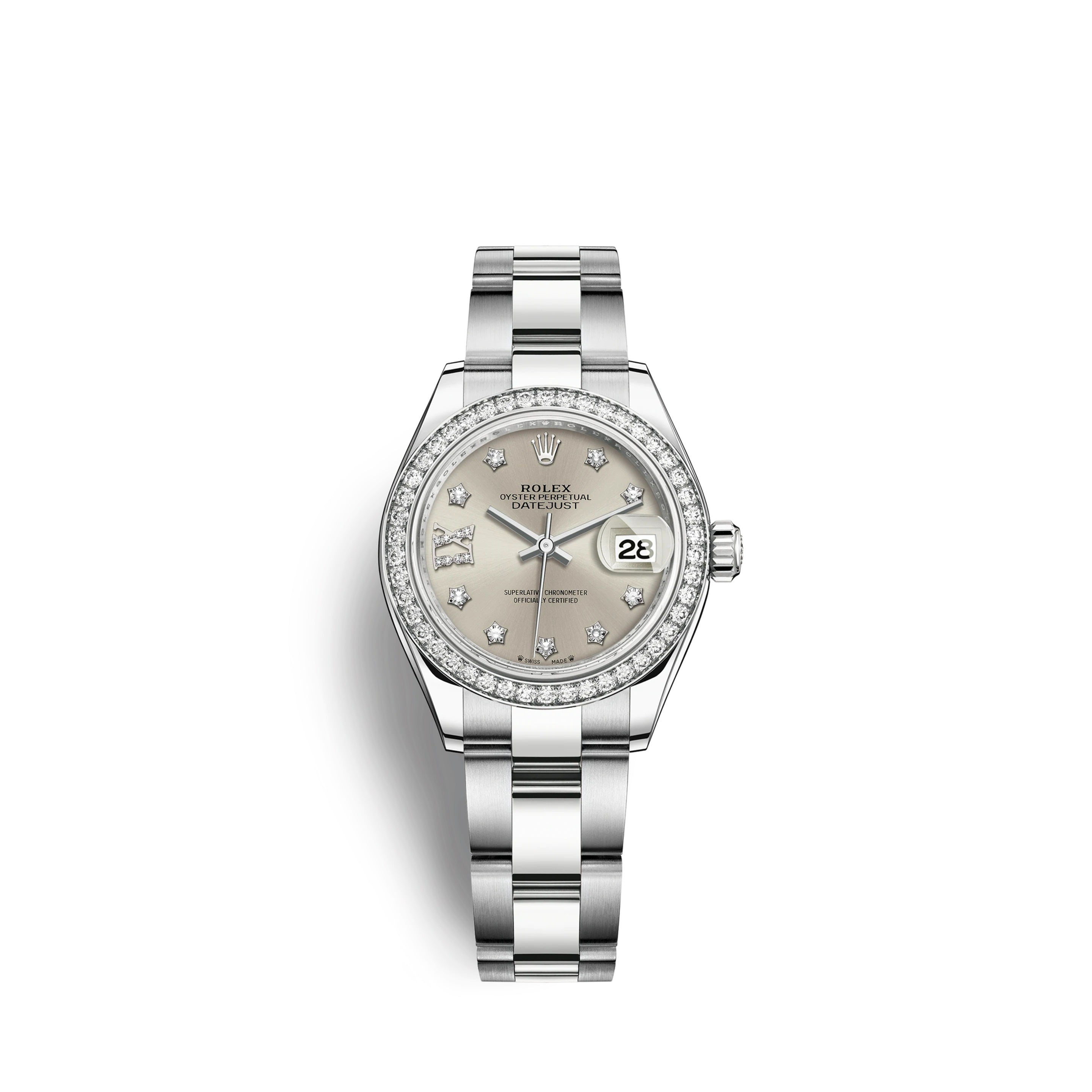 Rolex Lady-Datejust 28, Oystersteel and 18k White Gold Ref# 279384RBR-0022