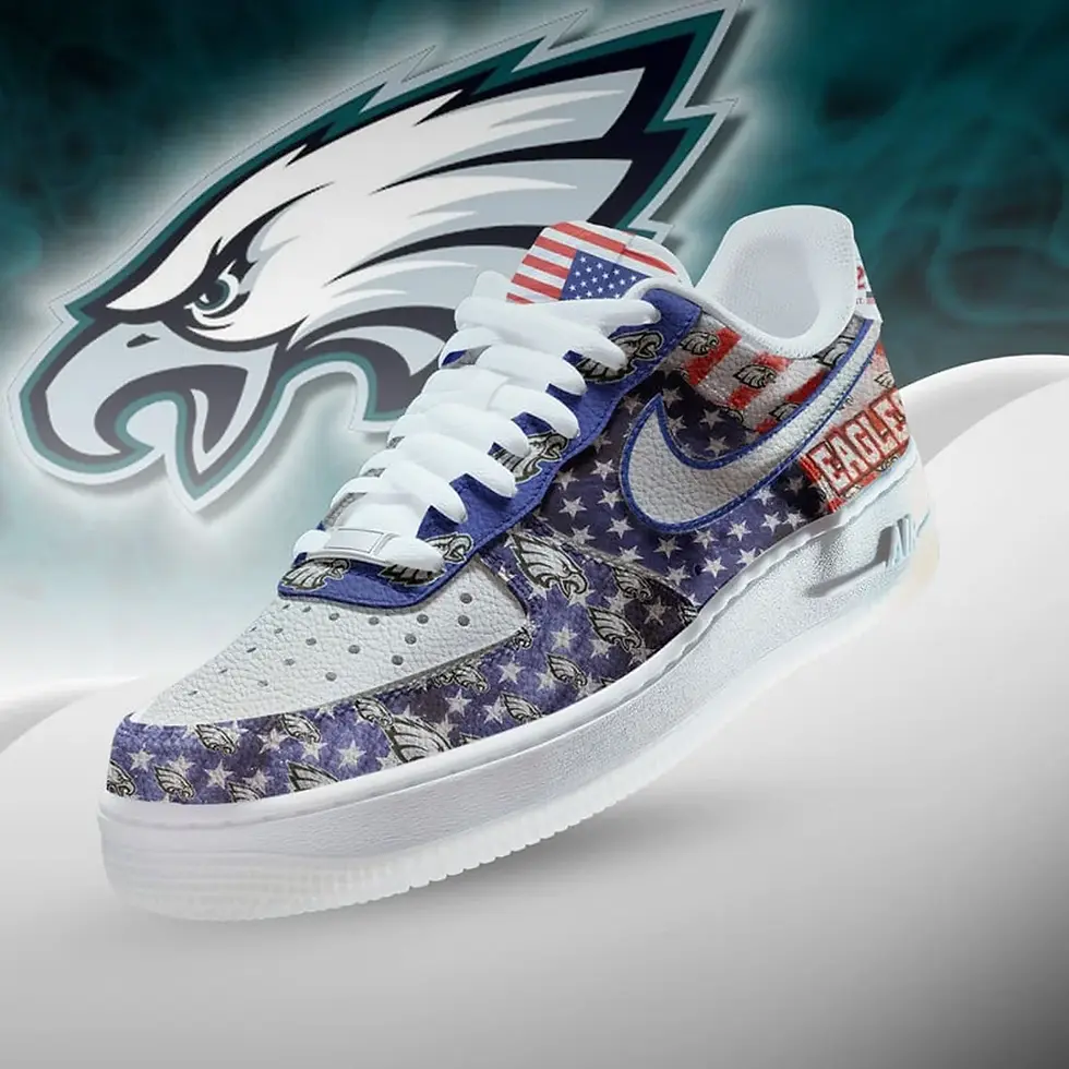 Thumbnail: Philadelphia Eagles Premium NFL 250 Years Of America Custom Air Force 1 Sneakers