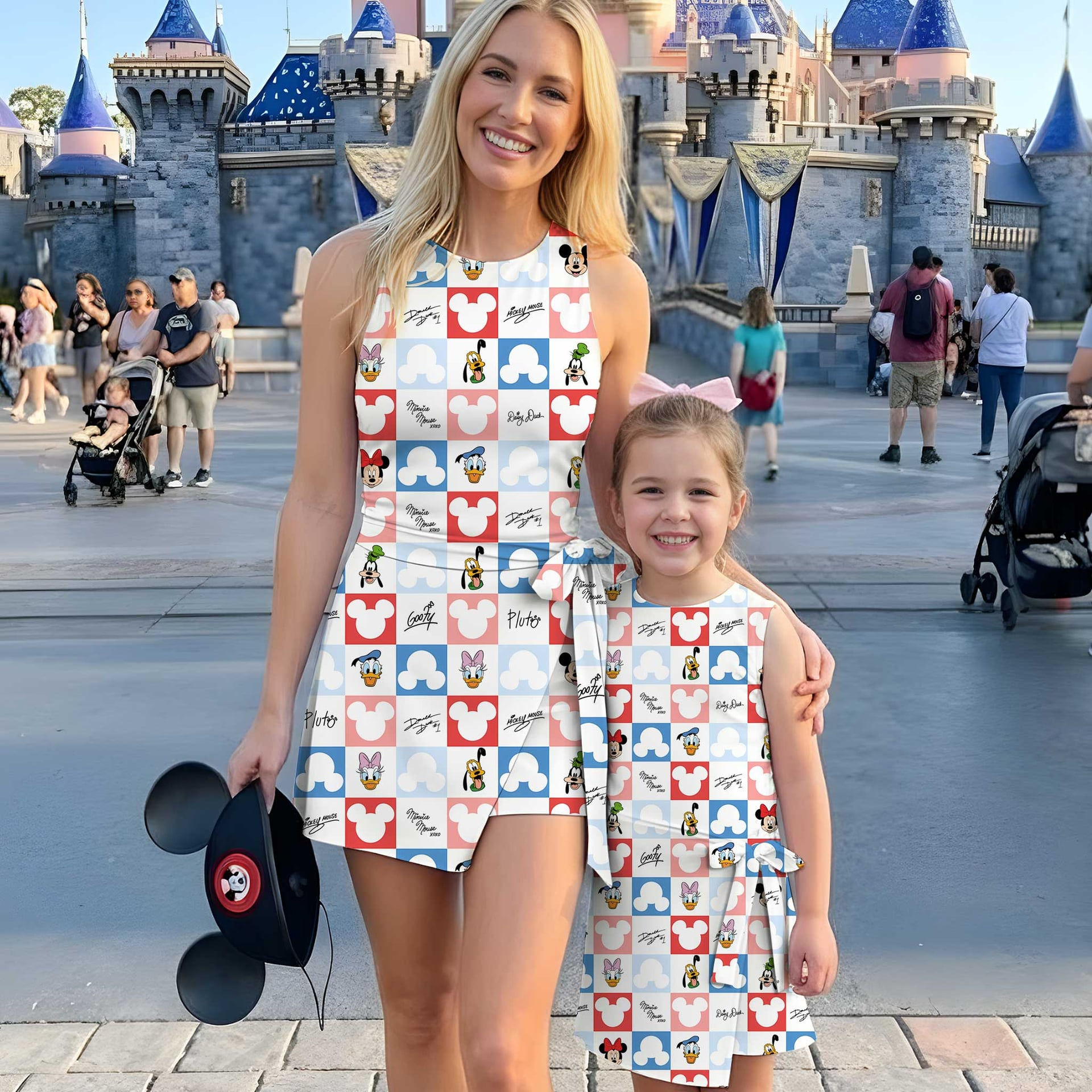 Girls Mouse Friends 4th Of July Patriotic Family Matching Tennis Dress Skirt Set