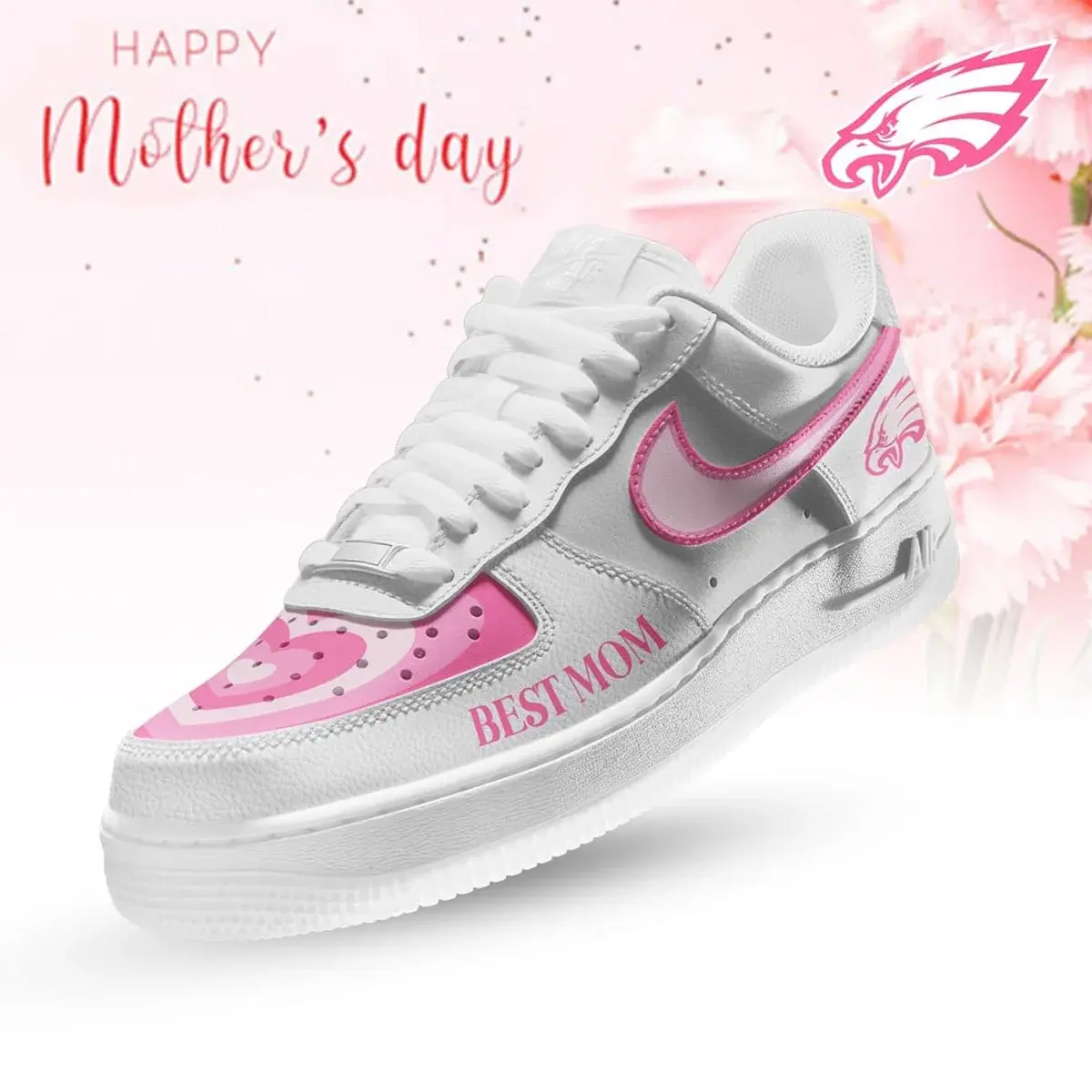 Philadelphia Eagles Premium NFL Mother Day Custom Air Force 1 Sneakers