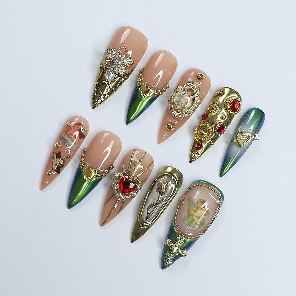 Thumbnail: press on nails, custom press on nails, fake nails, Nails Art
