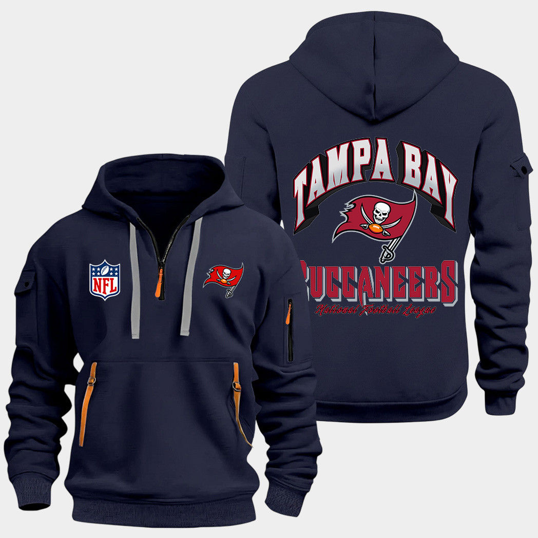 Tampa Bay Buccaneers Navy Quarter Zip Hoodie