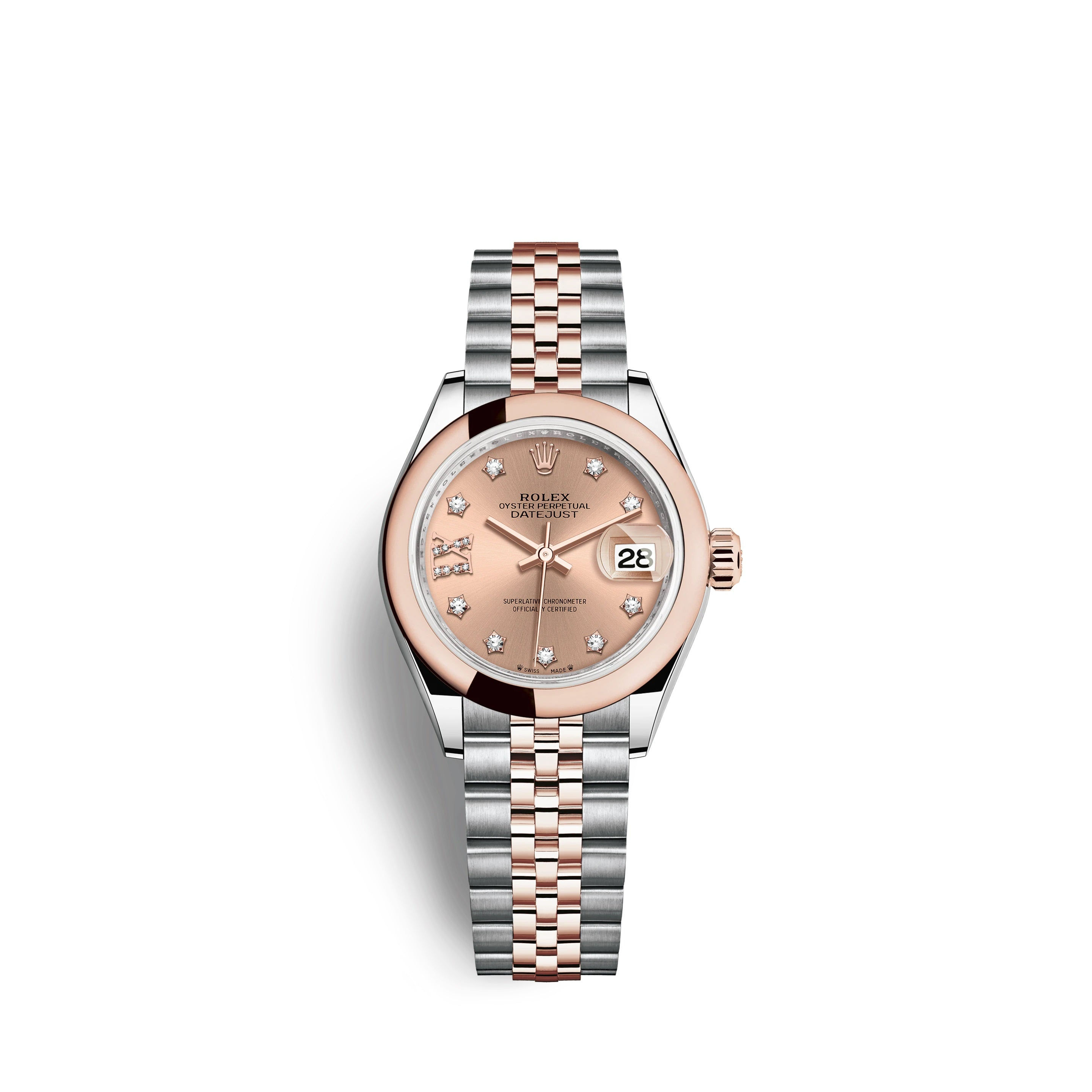 Rolex Lady-Datejust 28, Oystersteel and 18k Everose Gold Ref# 279161-0027