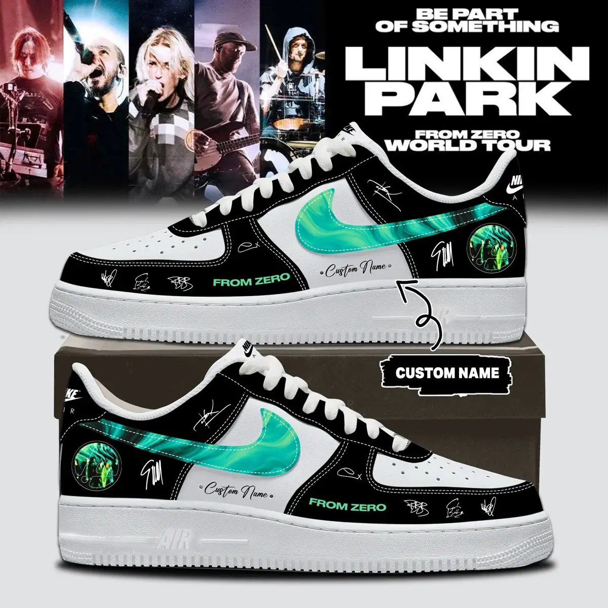 Linkin Park 'From Zero World Tour ' Signature Custom Air Force 1 Sneakers