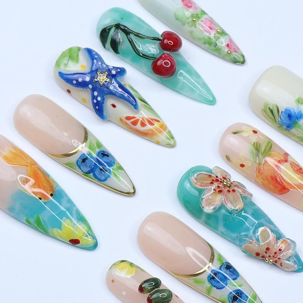 Thumbnail: press on nails, custom press on nails, fake nails, Nails Art