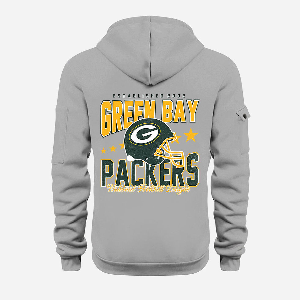 Thumbnail: Green Bay Packers Grey Quarter Zip Hoodie