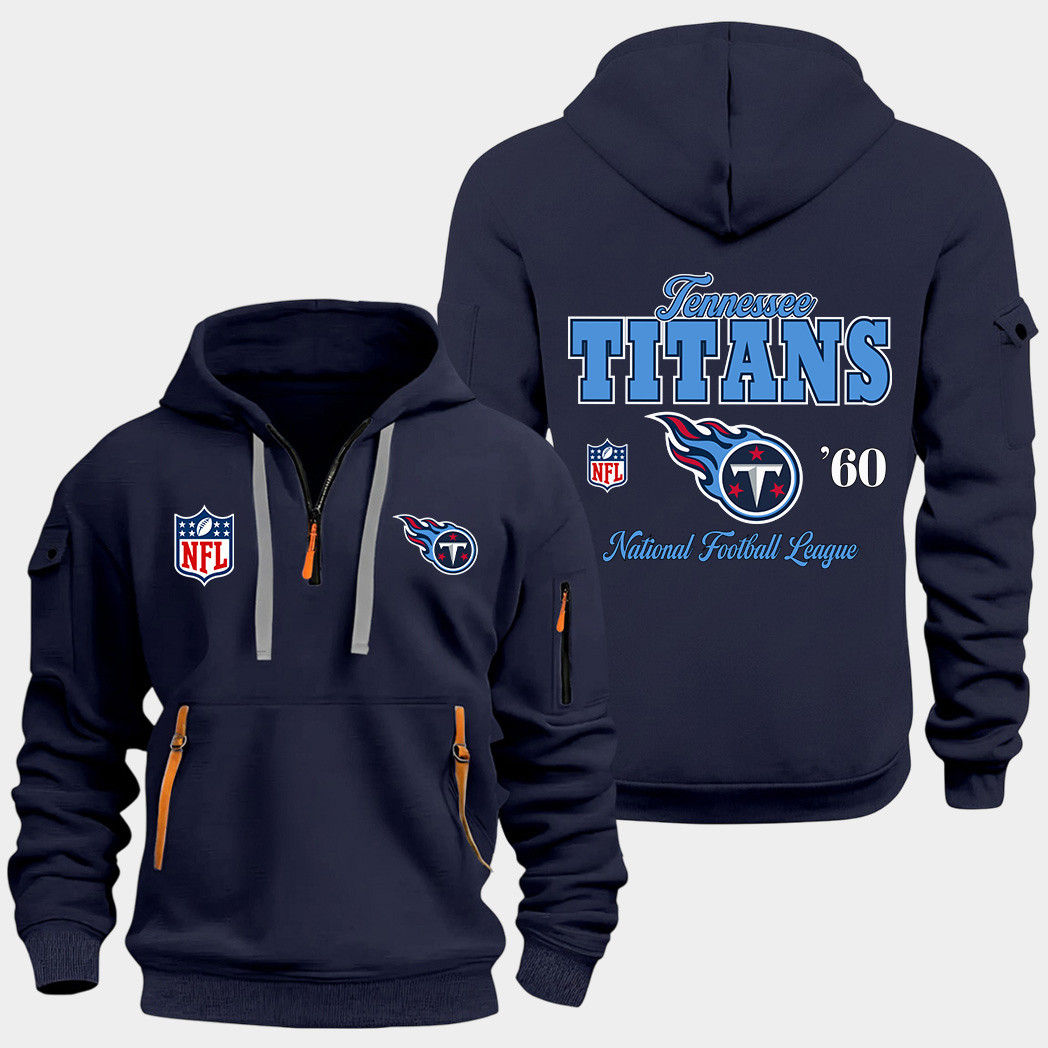 Tennessee Titans Navy Quarter Zip Hoodie