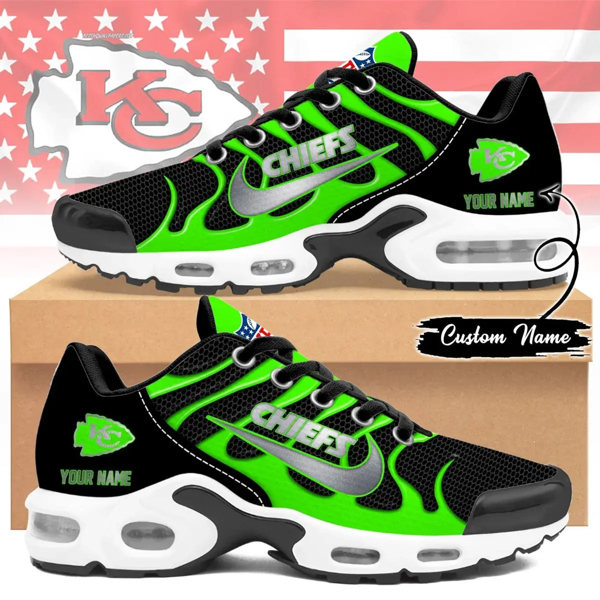 Kansas City Chiefs Premium NFL Hi-Vis Safety Air Max Shoes