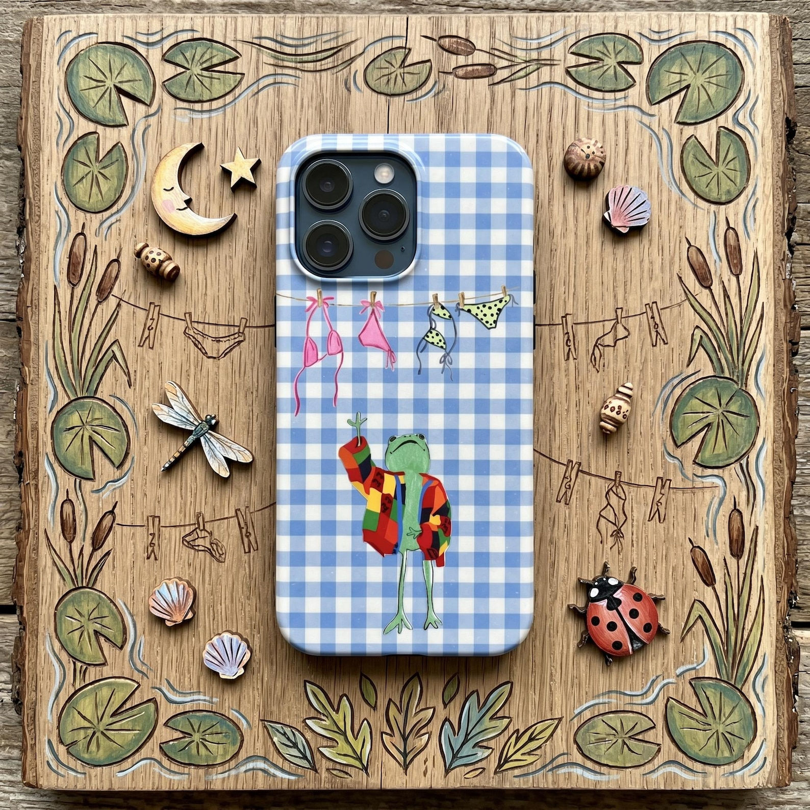 Cute Summer Frog Phone Case, Samsung Phone Case With Beach Theme, Frog And Beach