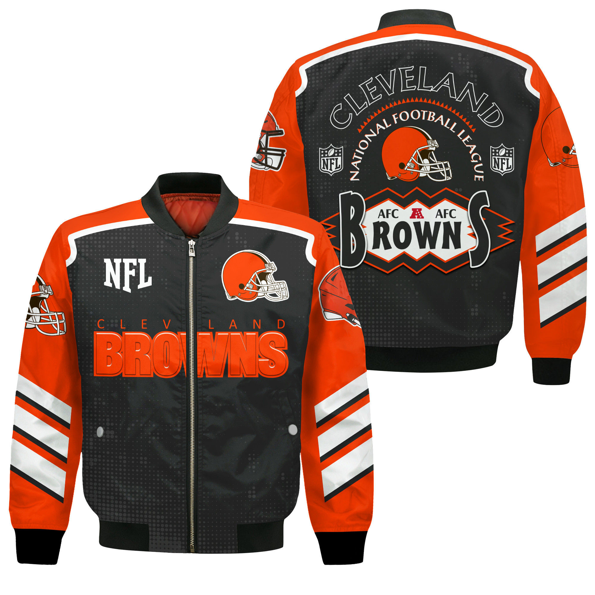 Cleveland Browns Football Team 2024- 25 Relentless Determination Bomber Jacket